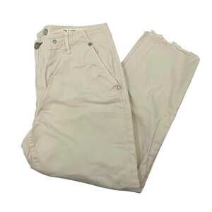 rag & bone White Cotton Blend Straight Leg Pants  | Women’s Size 10